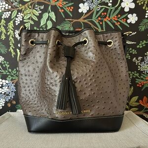 Dooney and Bourke ostrich drawstring purse